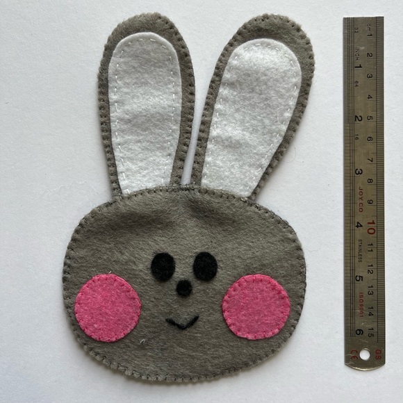 Handmade and embroidered felt coaster set of 3 for children - Picture 5 of 6